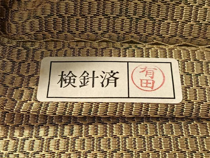平和屋着物●六通柄袋帯　横段文　金糸　正絹　逸品　CABN2816vp