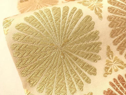 平和屋着物●六通柄袋帯　唐織　手織　花尽くし　金糸　正絹　逸品　CABN2820vp