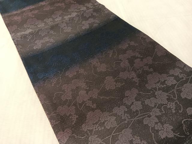 平和屋着物●両面　両方向　全通柄袋帯　紬地　麻の葉文様　正絹　逸品　未使用　CABN2831vp