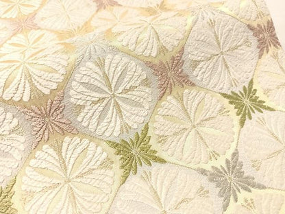 平和屋着物●六通柄袋帯　唐織　菱花文　金銀糸　正絹　逸品　CABN2859vp