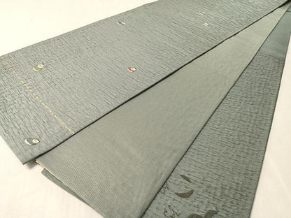 平和屋着物●六通柄袋帯　ふくれ織　七転び八起き　金通し地　正絹　逸品　CABN2861vp