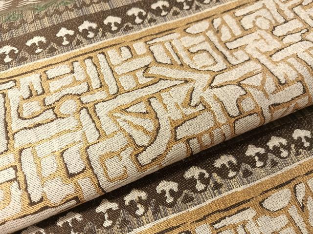 平和屋着物●全通柄袋帯　幾何学文様　正絹　逸品　CABN2863vp