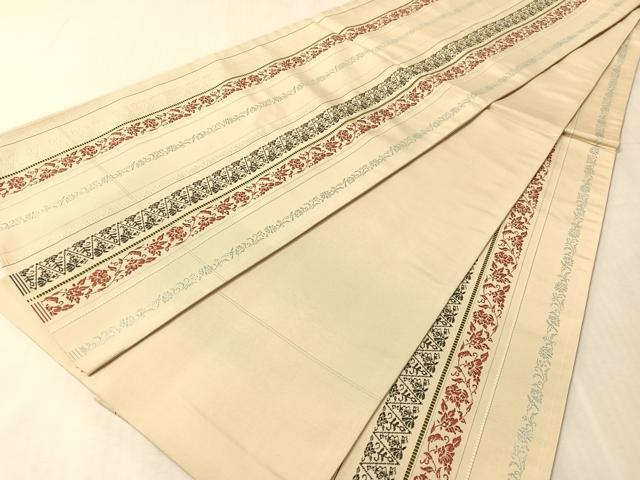 平和屋着物●本場筑前博多織　全通柄袋帯　花唐草間道　正絹　逸品　未使用　CABN2864vp