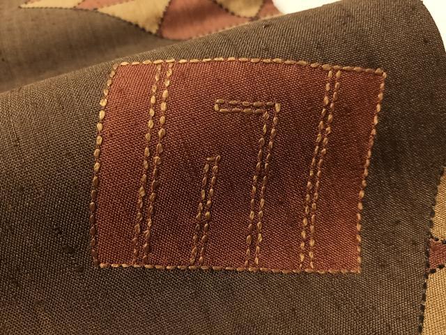 平和屋着物●総刺繍　刺し子　袋帯　紬地　源氏香　正絹　逸品　CABN2866vp