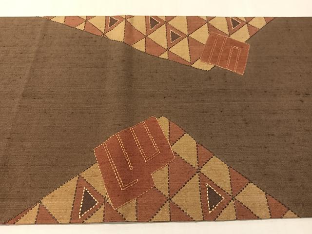 平和屋着物●総刺繍　刺し子　袋帯　紬地　源氏香　正絹　逸品　CABN2866vp