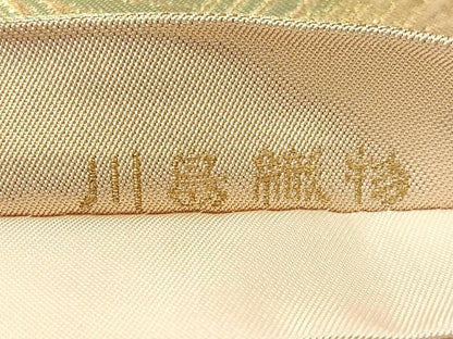 平和屋着物●西陣　川島織物　六通柄　本袋帯　立波文　金糸　正絹　逸品　CABN2873vp