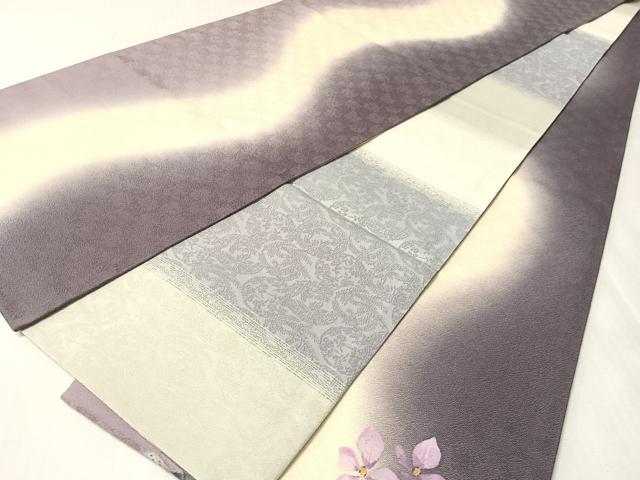 平和屋着物●両面　太鼓柄袋帯　作家物　手描き　真心　草花文　金彩　正絹　逸品　CABN2874vp