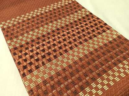 平和屋着物●太鼓柄袋帯　紬地　横段文　正絹　逸品　CABN2883vp
