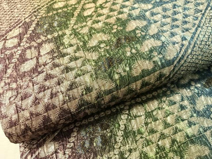 平和屋着物●両面　全通柄袋帯　ふくれ織　斜線文　金銀糸　正絹　逸品　CABN2885vp