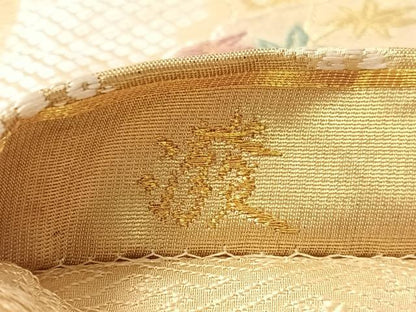 平和屋着物●京都西陣　手織り一筋　おび弘謹製　六通柄袋帯　唐織　撥　雪輪花文　金銀糸　正絹　逸品　CABN2887vp