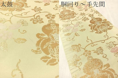 平和屋着物●龍村晋謹製　全通柄袋帯　名物吉祥瓢金襴錦　金銀糸　たとう紙付き　正絹　逸品　CABN2894vp