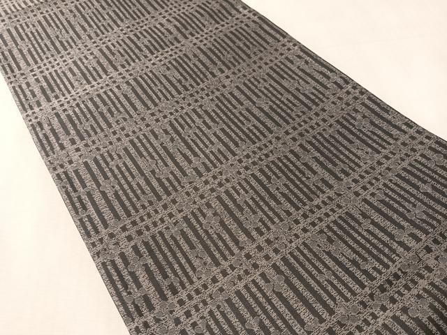 平和屋着物●両面　六通柄袋帯　双鳥花間道　銀糸　正絹　逸品　未使用　CABN2901vp