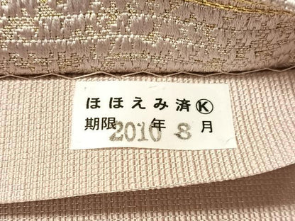 平和屋着物●太鼓柄袋帯　花唐草文　金通し地　正絹　逸品　CABN2905vp