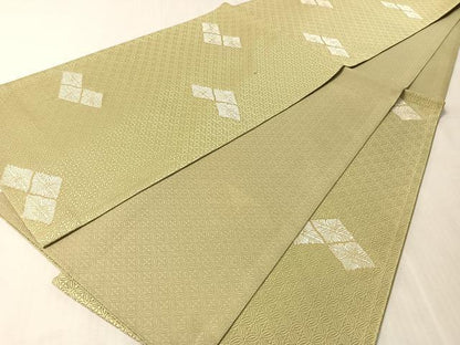 平和屋着物●六通柄袋帯　唐織　有職羊歯菱　金糸　正絹　逸品　CABN2909vp