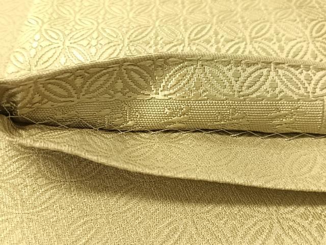 平和屋着物●六通柄袋帯　唐織　有職羊歯菱　金糸　正絹　逸品　CABN2909vp