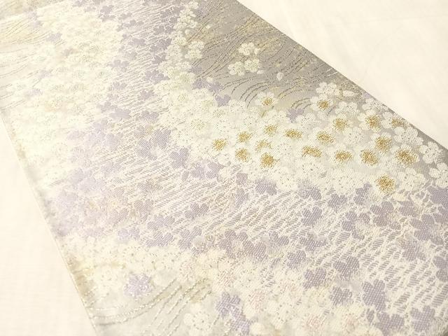 平和屋着物●六通柄袋帯　舞桜　金銀糸　正絹　逸品　CABN2911vp