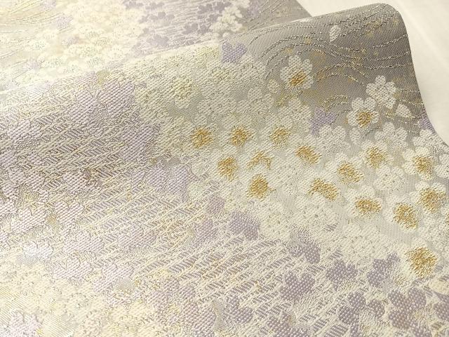 平和屋着物●六通柄袋帯　舞桜　金銀糸　正絹　逸品　CABN2911vp