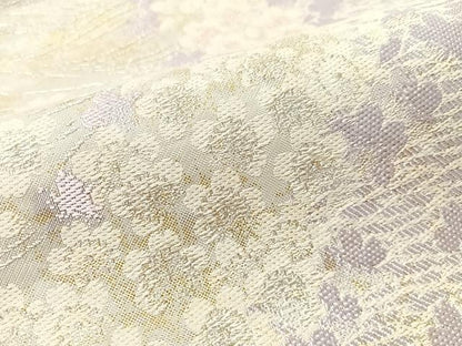 平和屋着物●六通柄袋帯　舞桜　金銀糸　正絹　逸品　CABN2911vp