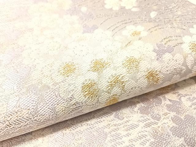 平和屋着物●六通柄袋帯　舞桜　金銀糸　正絹　逸品　CABN2911vp
