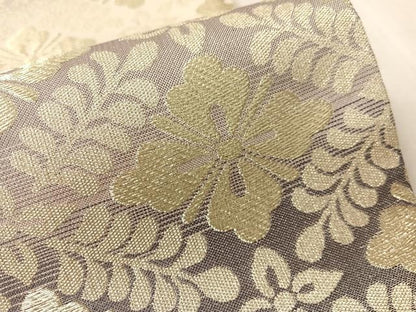 平和屋着物●全通柄袋帯　菱花文　金糸　正絹　逸品　未使用　CABN2913vp