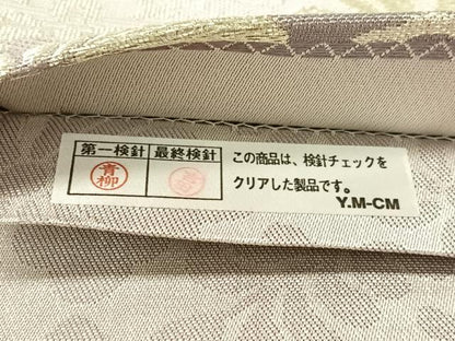 平和屋着物●全通柄袋帯　菱花文　金糸　正絹　逸品　未使用　CABN2913vp