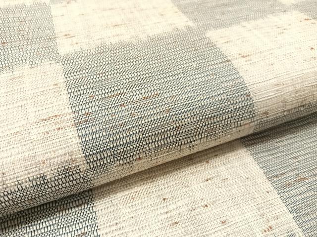 平和屋着物●全通柄袋帯　ぜんまいつむぎ織　藍染苑　市松柄　金糸　正絹　逸品　CABN2915vp