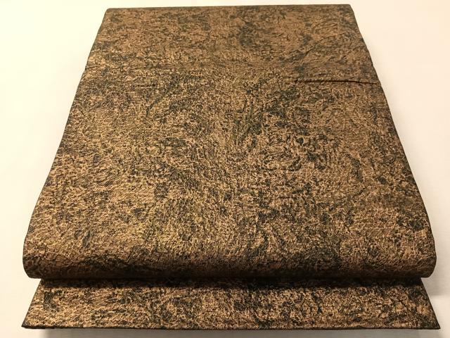 平和屋着物●西陣　老舗　渡文謹製　手織　両面　全通柄袋帯　用美錦　金彩　引箔　正絹　逸品　CABN2919vp