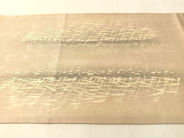 平和屋着物●本加賀友禅作家　毎田仁郎　太鼓柄袋帯　舟　金通し地　正絹　逸品　CABN2925vp
