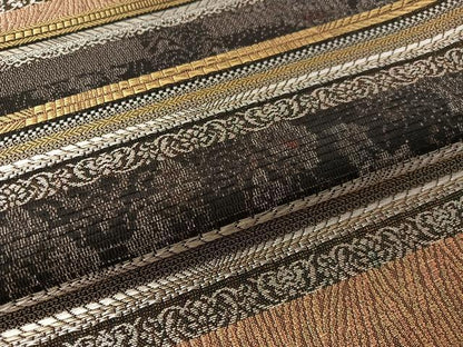 平和屋着物●六通柄袋帯　横段文　金銀糸　さが美扱い　正絹　逸品　CABN2928vp