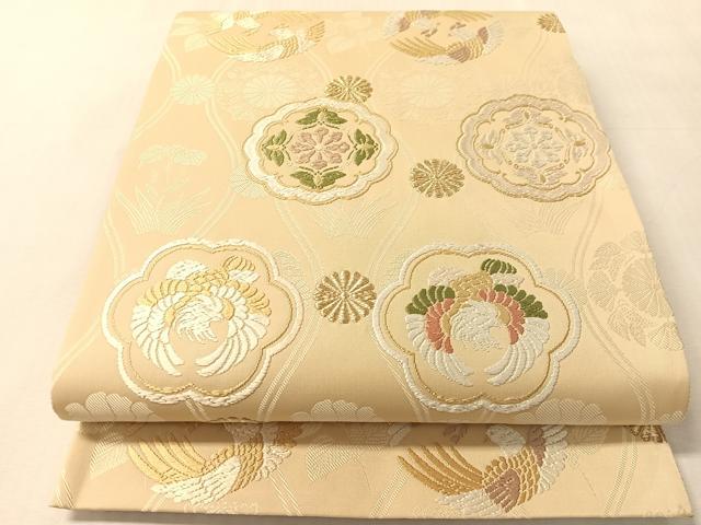 平和屋着物●六通柄袋帯　唐織　宮廷有職文様　金糸　正絹　逸品　CABN2940vp