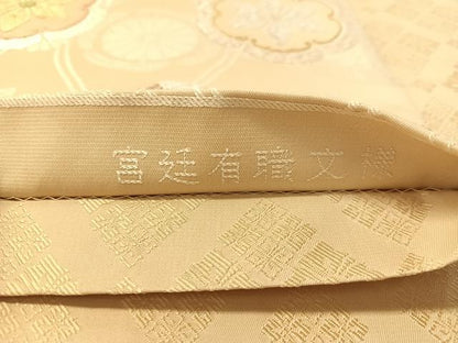 平和屋着物●六通柄袋帯　唐織　宮廷有職文様　金糸　正絹　逸品　CABN2940vp
