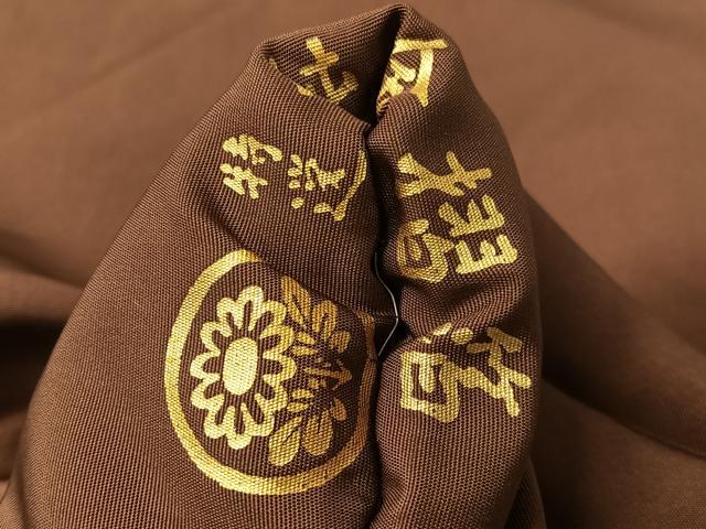 平和屋着物▼塩瀬　九寸袋帯　作家物　風景文　純金摺箔　正絹　逸品　CABN2994vp