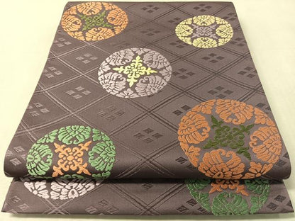 平和屋着物●六通柄袋帯　唐織　花丸文　正絹　逸品　CABN3004vp