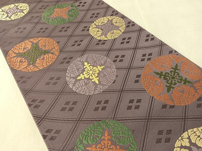 平和屋着物●六通柄袋帯　唐織　花丸文　正絹　逸品　CABN3004vp