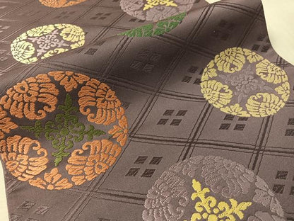平和屋着物●六通柄袋帯　唐織　花丸文　正絹　逸品　CABN3004vp