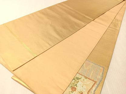 平和屋着物●西陣　紫紘謹製　太鼓柄袋帯　唐織　屏風花文　金銀糸　正絹　逸品　CABN3007vp