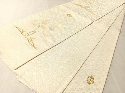 平和屋着物●六通柄袋帯　唐織　桐竹鳳凰文　金糸　正絹　逸品　CABN3013vp