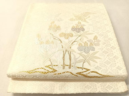 平和屋着物●六通柄袋帯　唐織　桐竹鳳凰文　金糸　正絹　逸品　CABN3013vp