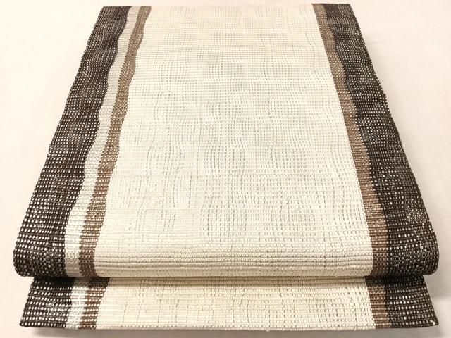 平和屋着物●全通柄袋帯　間道　銀糸　正絹　逸品　未使用　CABN3018vp