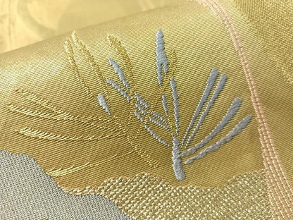 平和屋着物●六通柄袋帯　唐織　市松　松竹梅　金銀糸　正絹　逸品　CABN3024vp