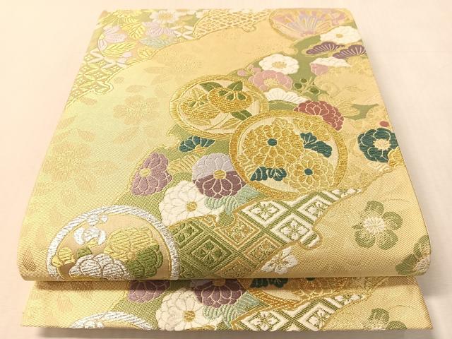 平和屋着物●西陣　京洛苑たはら　六通柄袋帯　唐織　春秋五彩　金銀糸　正絹　逸品　CABN3026vp