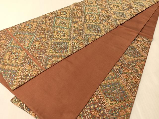 平和屋着物●西陣　川島織物　六通柄　本袋帯　吉祥花文　正絹　逸品　CABN3035vp
