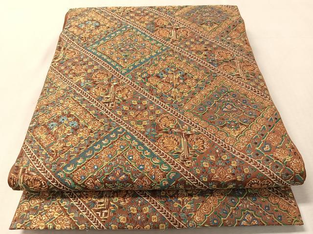 平和屋着物●西陣　川島織物　六通柄　本袋帯　吉祥花文　正絹　逸品　CABN3035vp