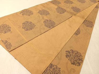 平和屋着物●織物一筋名門　織悦　全通柄　本袋帯　牡丹唐草文　正絹　逸品　CABN3038vp