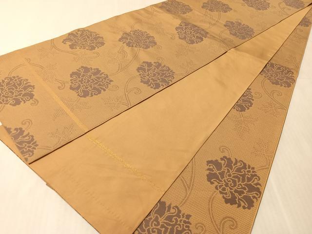 平和屋着物●織物一筋名門　織悦　全通柄　本袋帯　牡丹唐草文　正絹　逸品　CABN3038vp