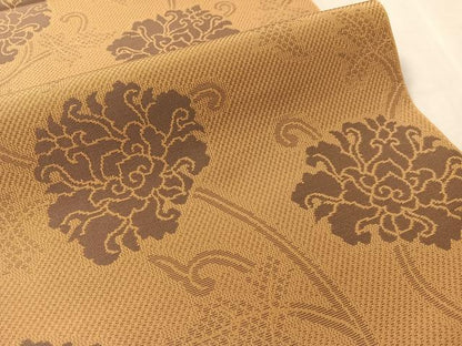 平和屋着物●織物一筋名門　織悦　全通柄　本袋帯　牡丹唐草文　正絹　逸品　CABN3038vp
