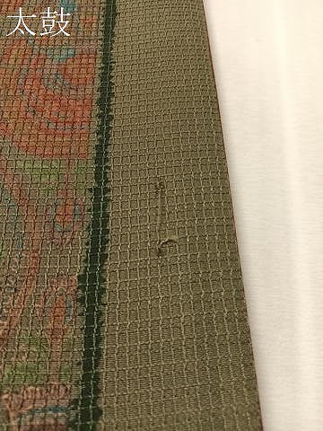 平和屋着物●全通柄袋帯　花唐草間道　金彩　正絹　逸品　未使用　CABN3045vp