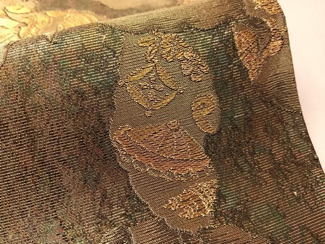 平和屋着物●染色作家　草野一騎　六通柄袋帯　宝尽くし舞葉文　金糸　引箔　正絹　逸品　CABN3050vp