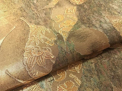 平和屋着物●染色作家　草野一騎　六通柄袋帯　宝尽くし舞葉文　金糸　引箔　正絹　逸品　CABN3050vp