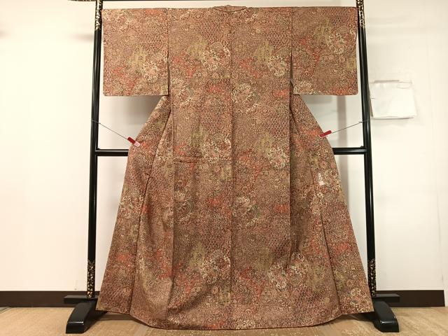 平和屋着物●二代目更甚　江戸更紗　小紋　紬地　切嵌花鼓文　正絹　逸品　未使用　CABN3051vp